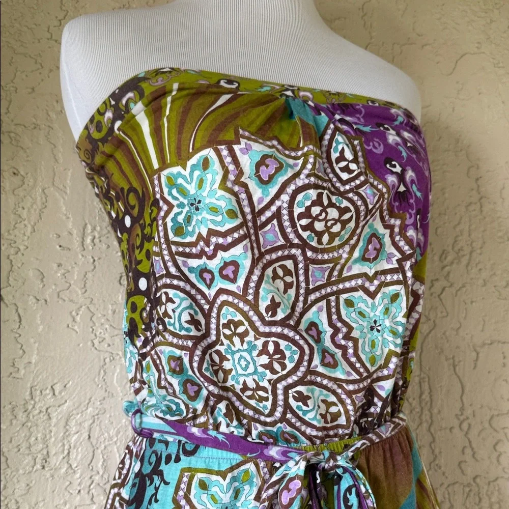 Strapless Multicolor Printed Summer Coverup - Picture 2 of 7